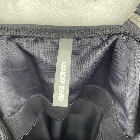 Lands' End Tankini Top Women’s 8D Black Spaghetti Strap Adjustable Buckle - Picture 8 of 10